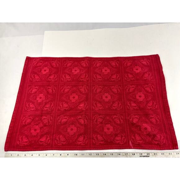 VTG 5x Cotton Blend Towel Soft Pink Red Floral Bath Hand Towels Reversible - Picture 4 of 7